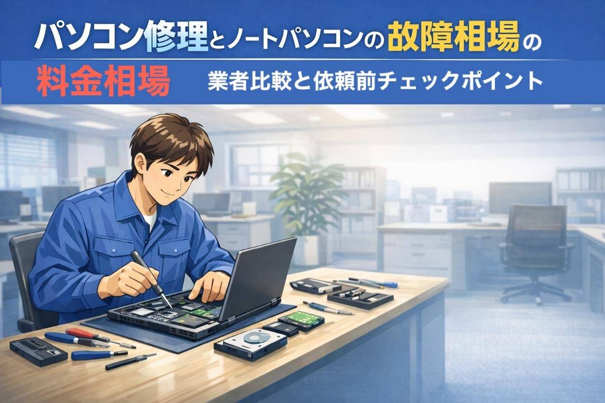 パソコン修理とノートパソコンの故障症状と料金相場｜業者比較と依頼前チェックポイント