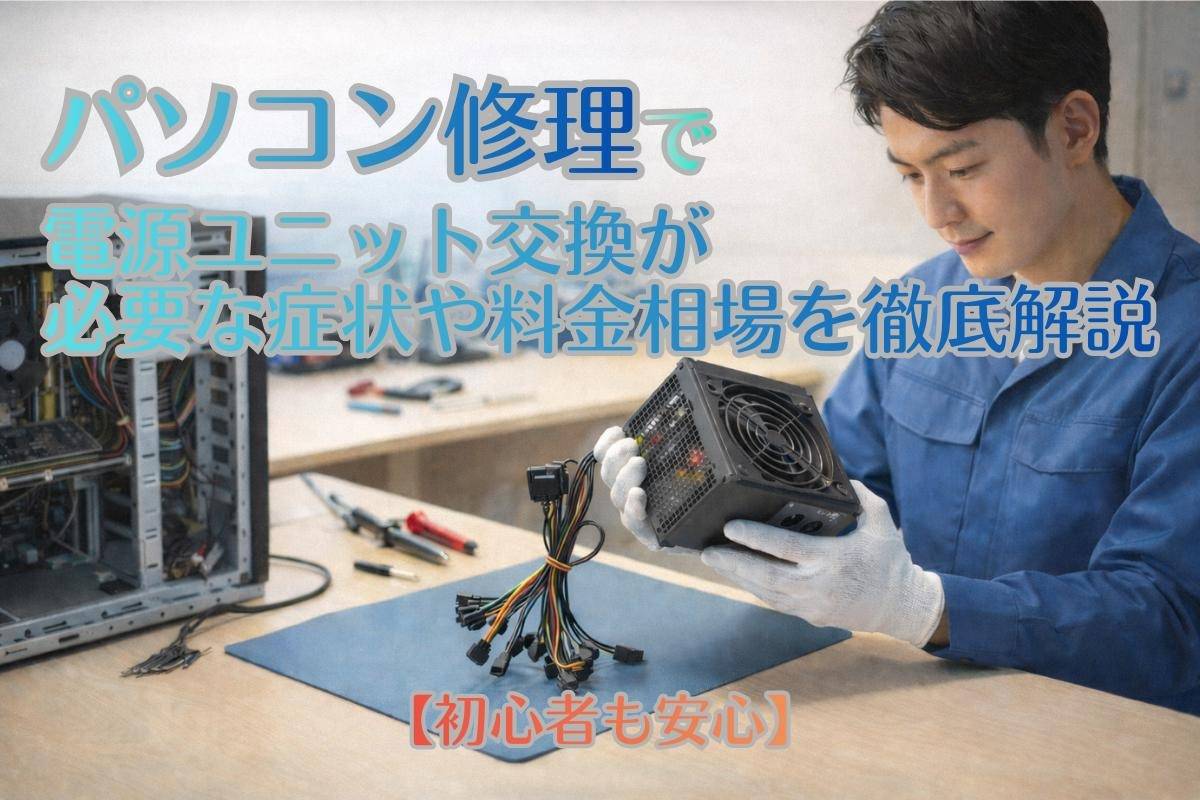 パソコン修理で電源ユニット交換が必要な症状や料金相場を徹底解説【初心者も安心】