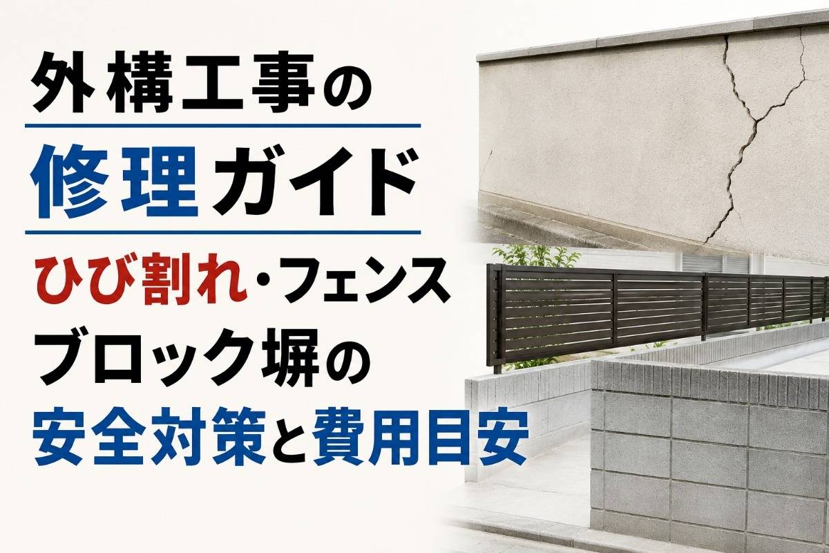 外構工事の修理ガイド：ひび割れ・フェンス・ブロック塀の安全対策と費用目安