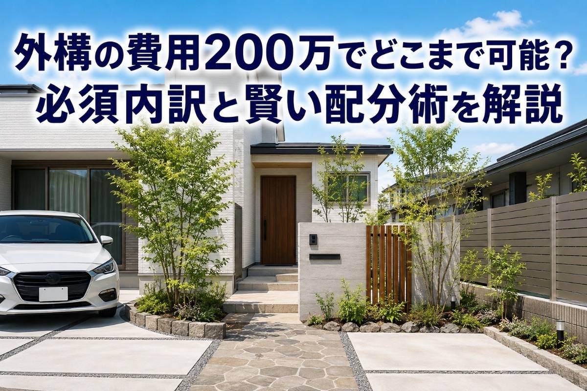 外構の費用200万でどこまで可能？必須内訳と賢い配分術を解説